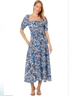 Lilly  Pulitzer Mylie Linen Midi Dress Size 4